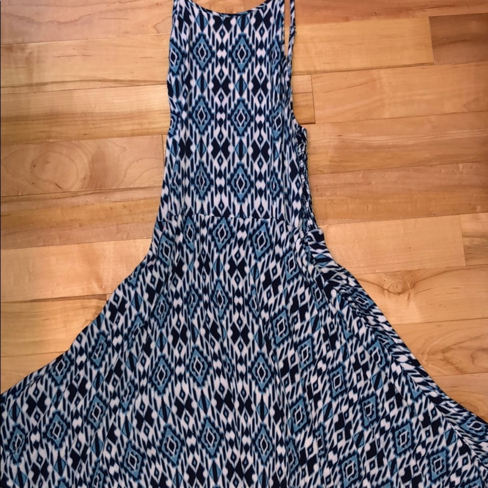 Aeropostale blue and white patterned halter dress
